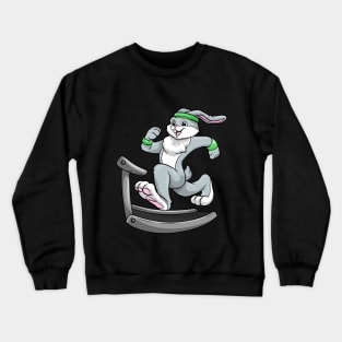 Rabbit as jogger with treadmill Crewneck Sweatshirt